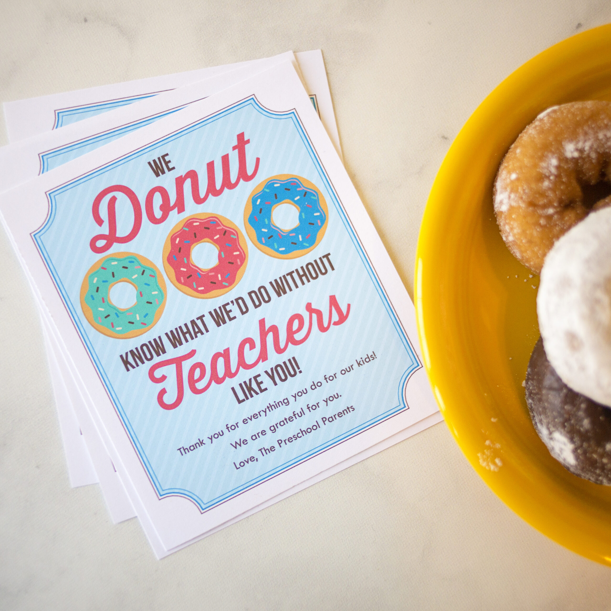 Teacher Appreciation Week Ideas With Printables - Sara Luke Creative with regard to Donut Teacher Appreciation Free Printable
