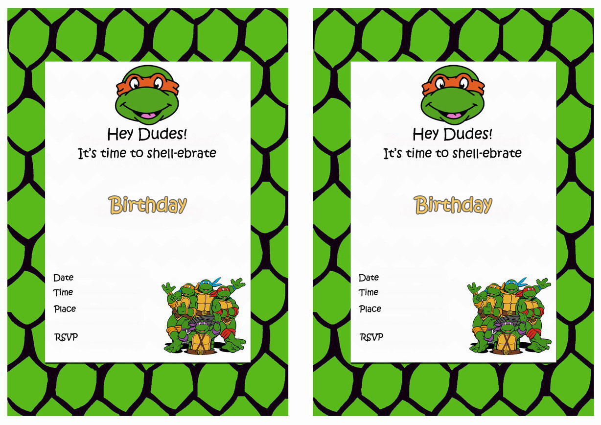 Teenage Mutant Ninja Turtles Birthday Invitations – Birthday Printable inside Free Printable Ninja Turtle Invitations