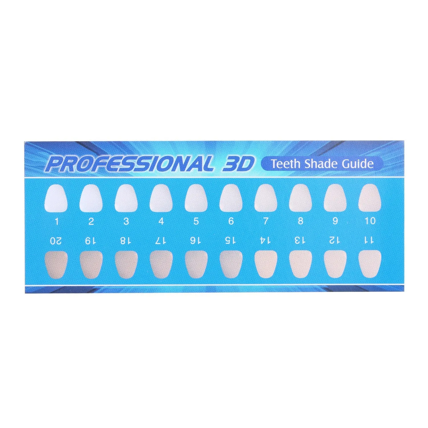 Teeth Shade Guide Paper 20 Colors Teeth Whitening Chart Für within Printable Tooth Shade Chart