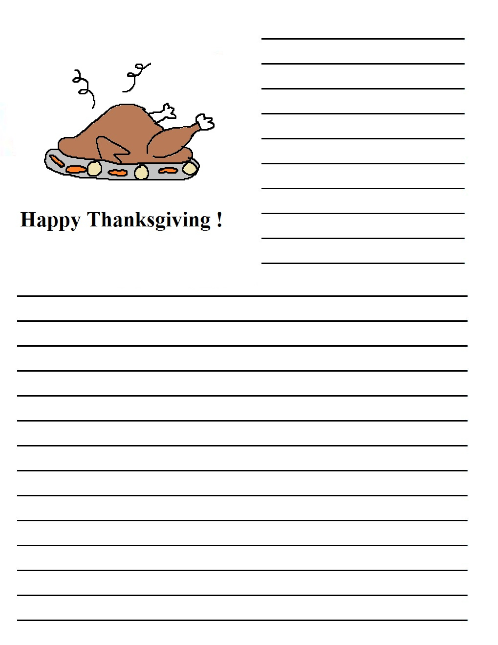 Thanksgiving Printable Writing Paper pertaining to Printable Thanksgiving Writing Paper