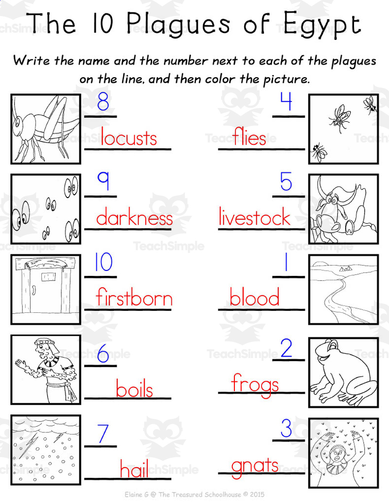 The 10 Plagues Of Egypt Worksheet Packteach Simple with Printable 10 Plagues of Egypt Worksheet