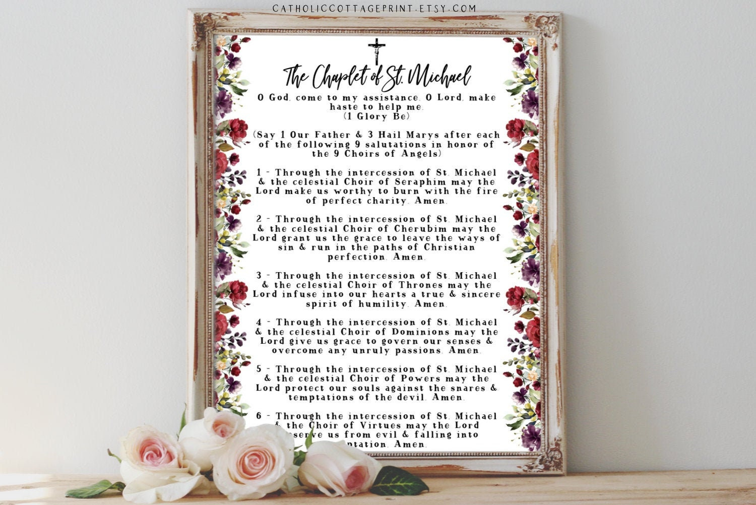 The Chaplet Of St. Michael, Digital Catholic Prayer Card - Etsy intended for Printable St Michael Chaplet