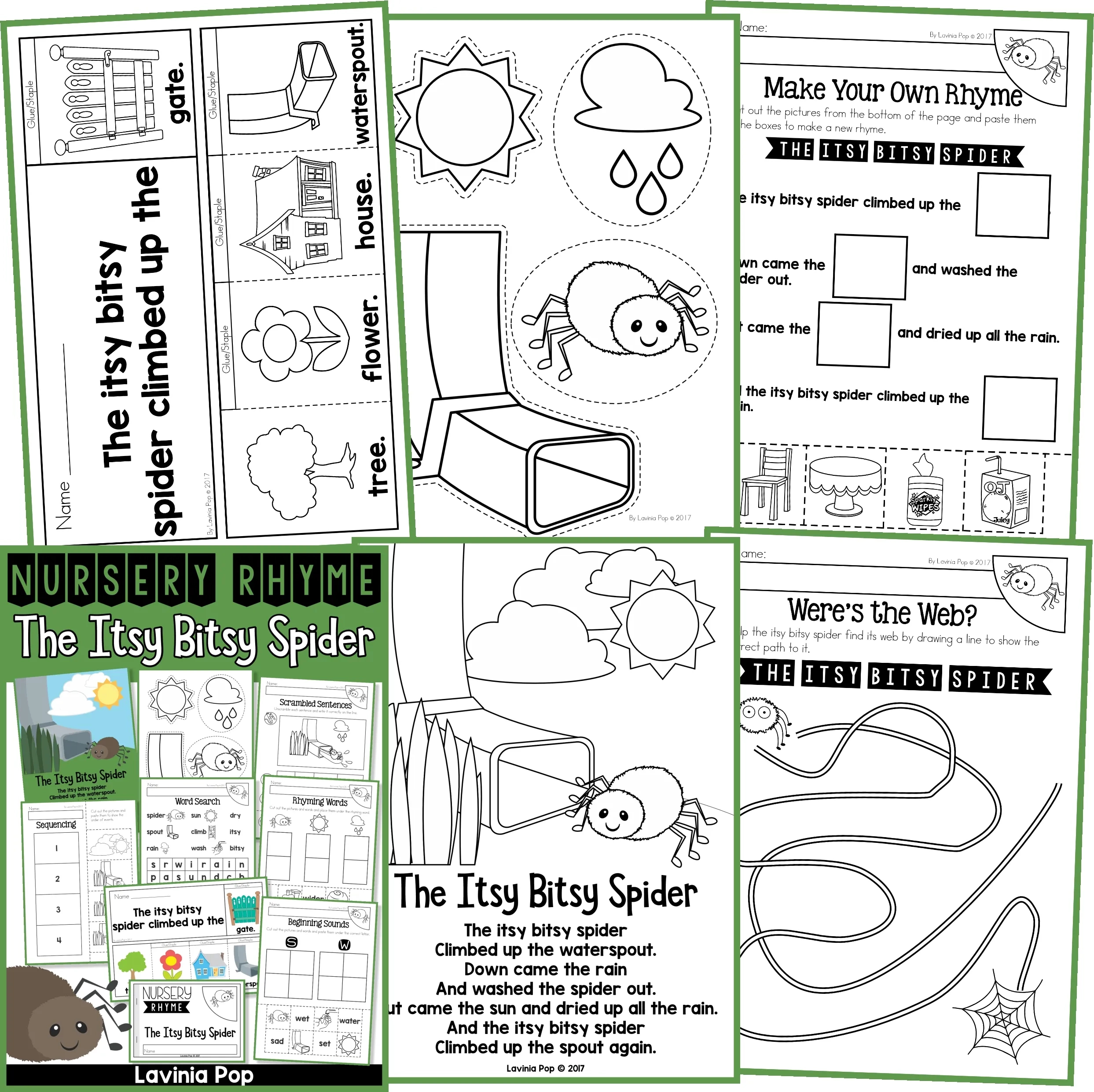 The Itsy Bitsy Spider / The Incy Wincy Spider Worksheets And Activities with regard to Itsy Bitsy Spider Sequencing Free Printable