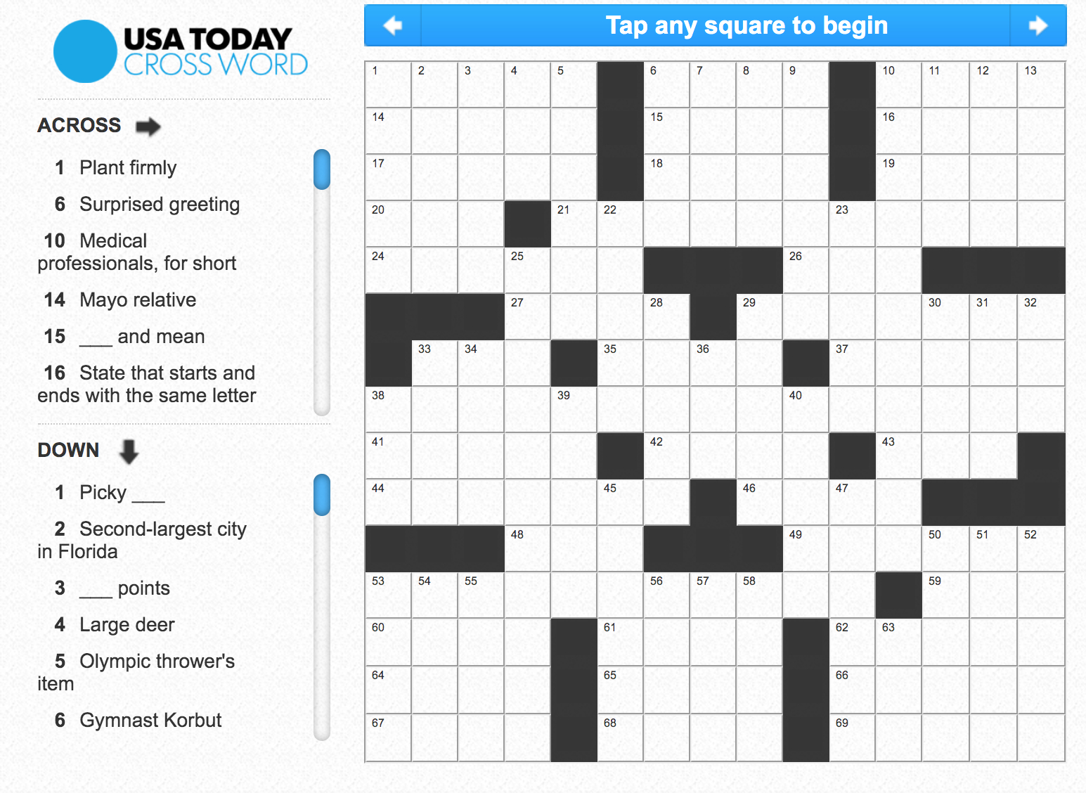 The Kadep Blog: Usa Today Crossword Puzzle within Printable Usa Today Crossword