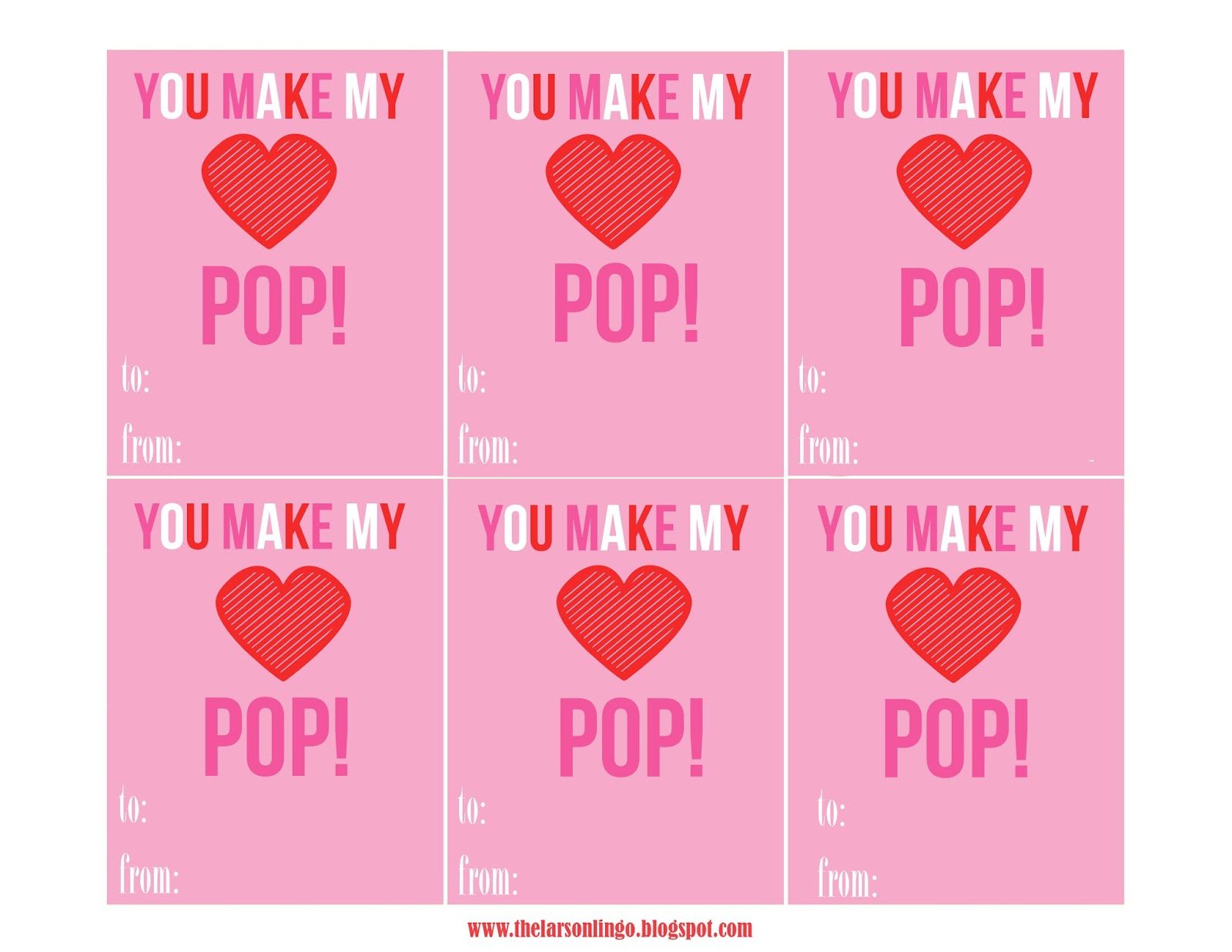 The Larson Lingo: You Make My Heart Pop {Free Printable} regarding You Make My Heart Pop Valentine Free Printable