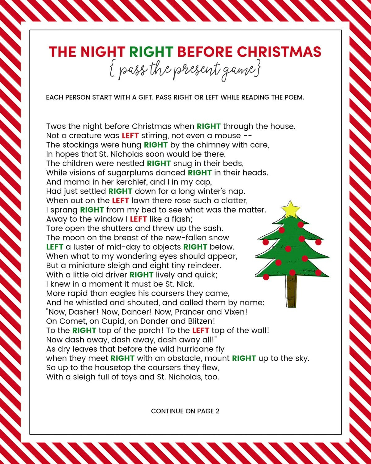 The Left Right Christmas Game {With Story + Print}| Lil&amp;#039; Luna inside Pass The Present Game Printable
