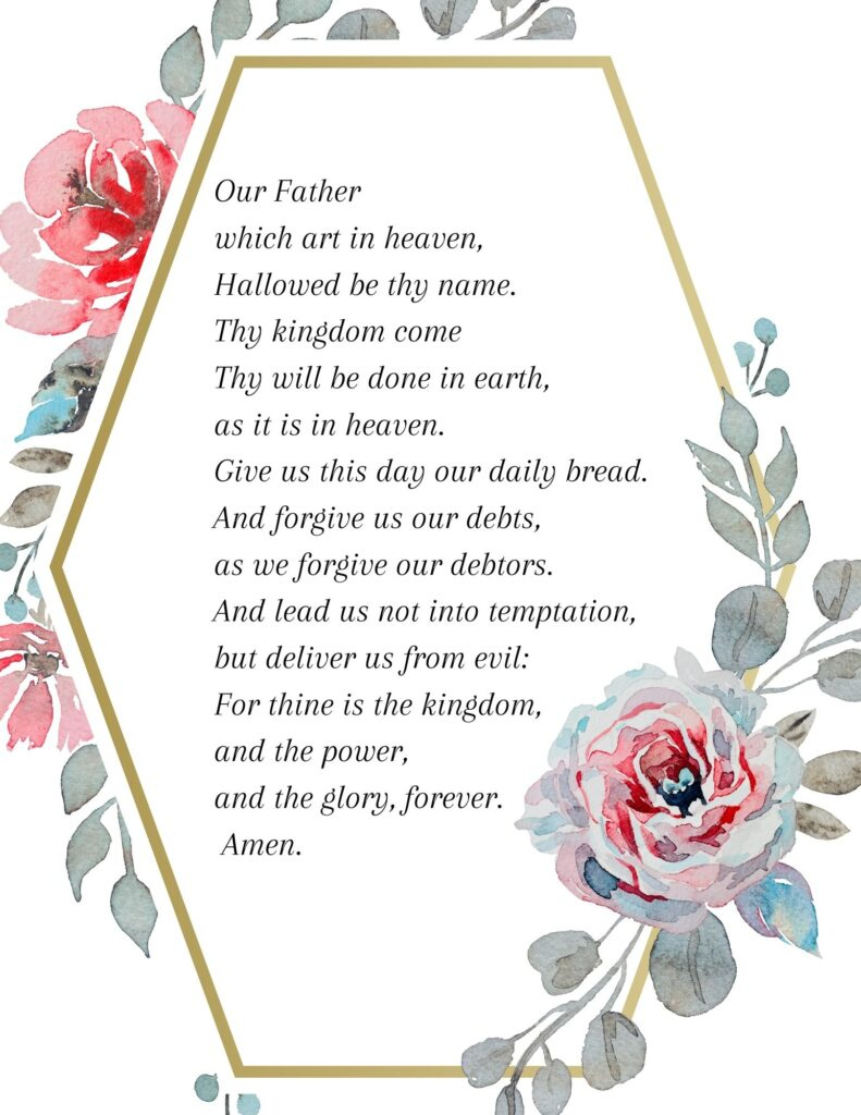 The Lord&amp;#039;S Prayer Printable inside Free Printable Copy of the Lord&amp;amp;#039;s Prayer