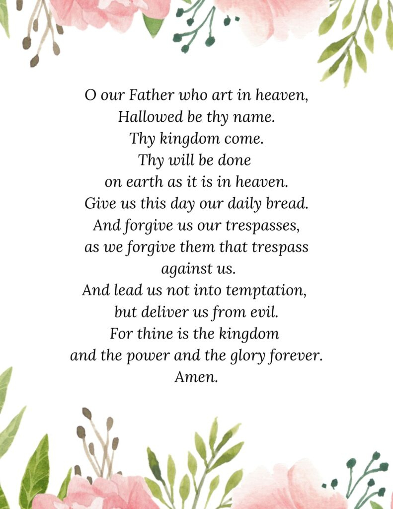The Lord&amp;#039;S Prayer Printable regarding Free Printable Copy Of The Lord&amp;#039;S Prayer