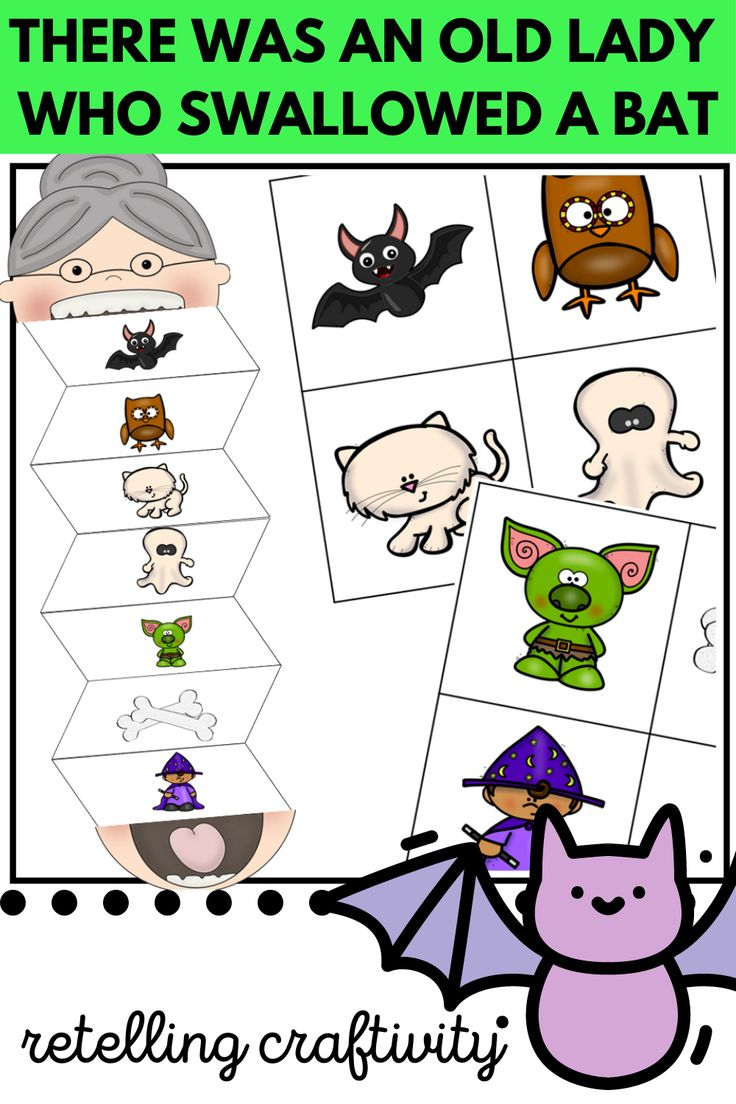 There Was An Old Lady Who Swallowed A Bat with Printable There Was An Old Lady Who Swallowed a Bat