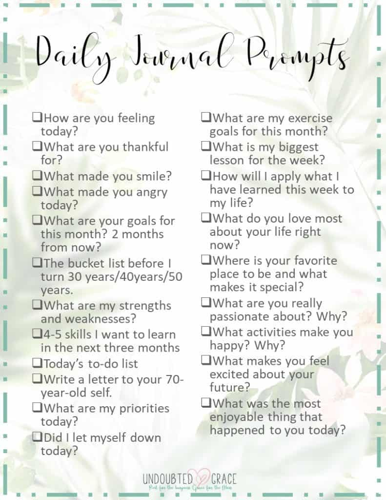Things To Write In Your Journal: Ultimate Printable Journal for Free Printable Journal Prompts