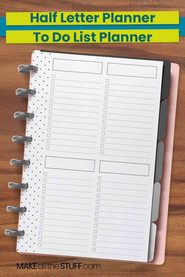 To Do List Planner Printable • Printable To Do List Free Pdf with Free Half Letter Planner Printables