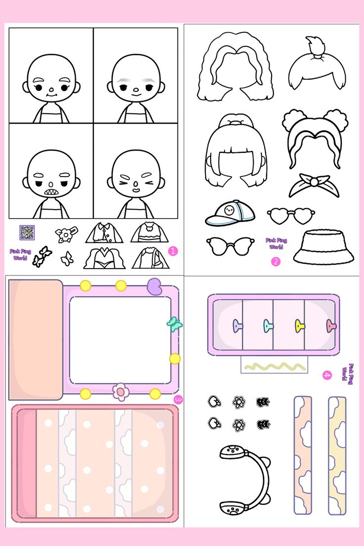 Toca Boca Paper Photocard Making Book Diy / Paper Toy / Printables intended for Toca Boca Paper Doll House Printable Free