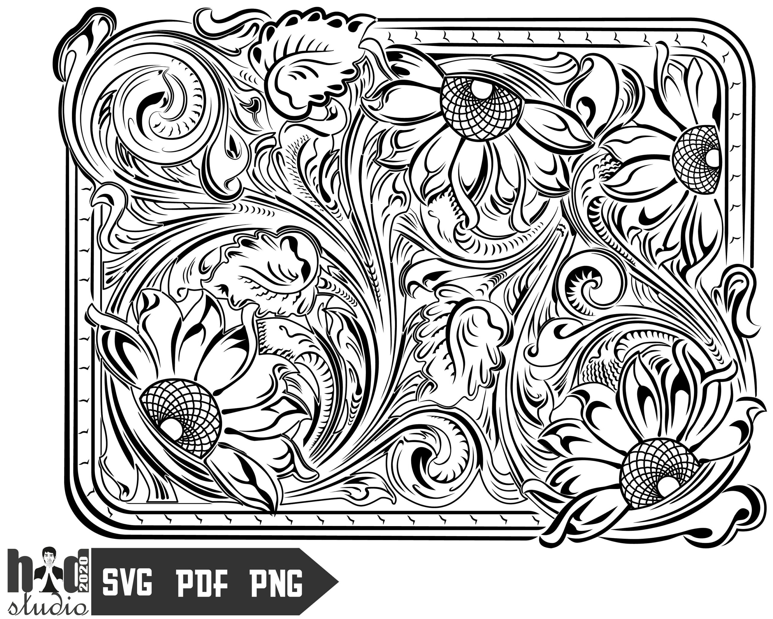 Tooled Leather Pattern Floral Svg with regard to Printable Leather Floral Patterns