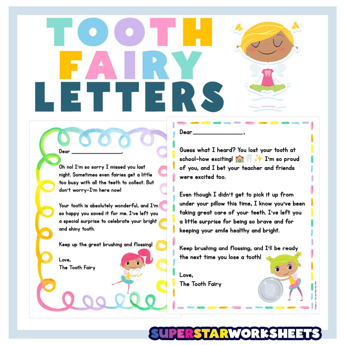 Tooth Fairy Letter (Free Printables) - Superstar Worksheets pertaining to Letters From The Tooth Fairy Free Printables