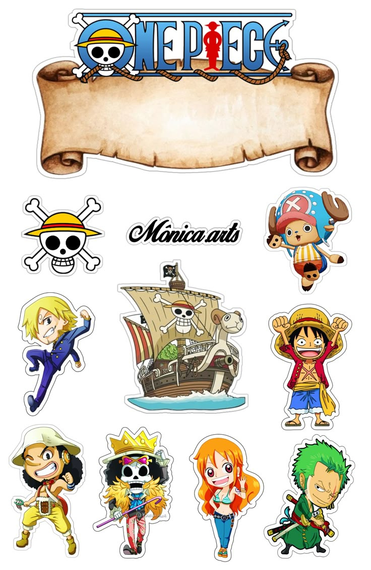 Topper De Bolo One Piece in One Piece Cake Topper Printable