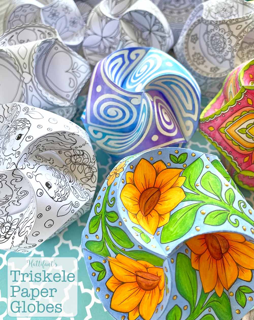 Triskele Paper Globes | Stunning Handmade 3D Ornaments - Hattifant for Printable Triskele Paper Globes Template Free