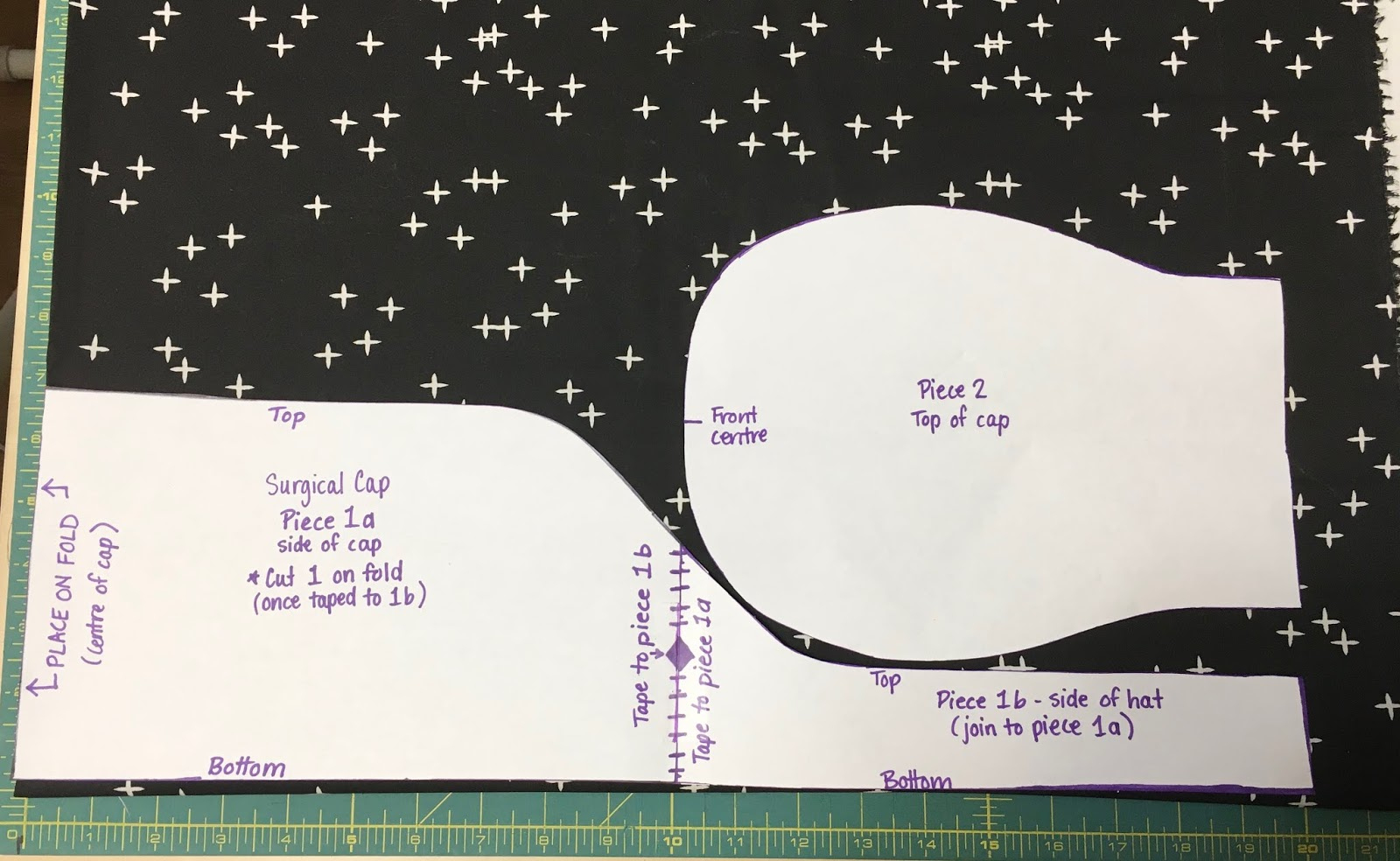 Twelve Bees Handmade: How To Sew A Surgical Cap - Pattern &amp;amp; Diy for Template Free Printable Surgical Scrub Hat Pattern Free