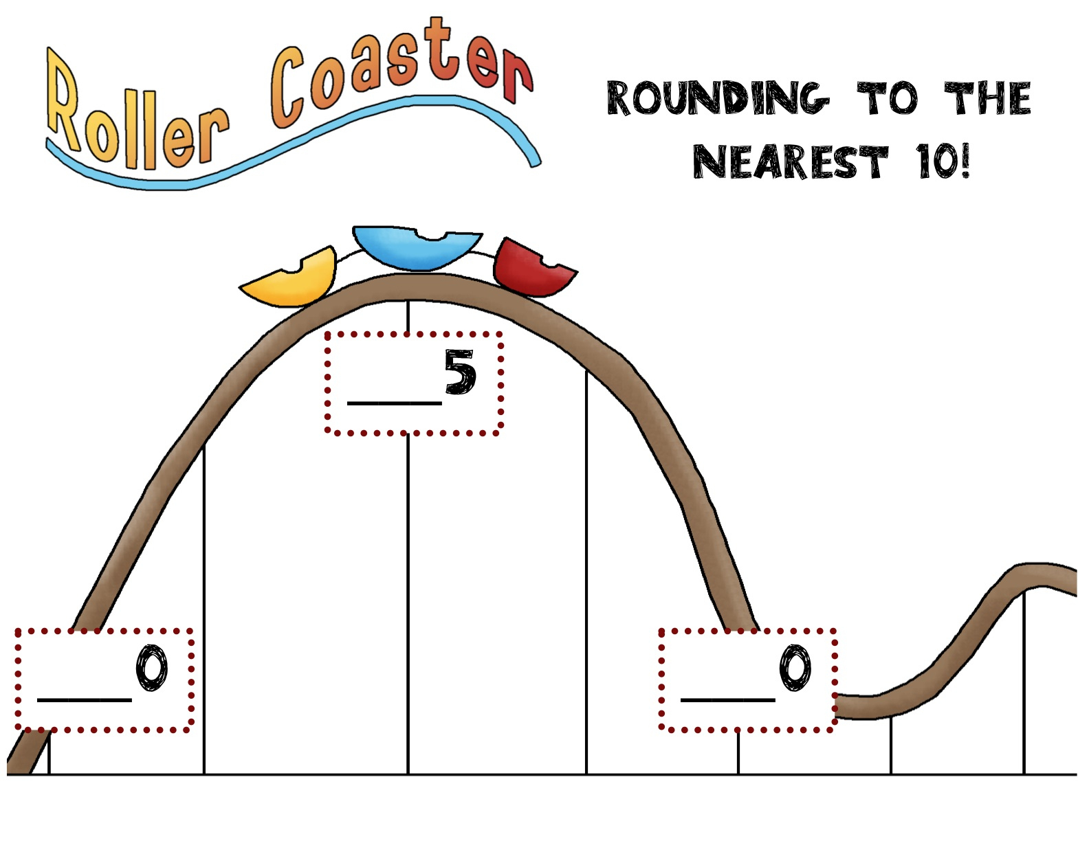 Two Can Do It: Rounding To The Nearest 10 regarding Rounding Roller Coaster Printable