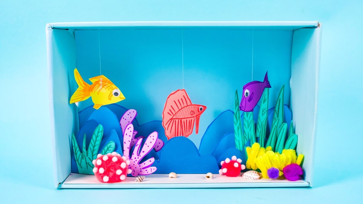 Underwater Diorama Craft - Super Simple intended for Ocean Diorama Background Printable
