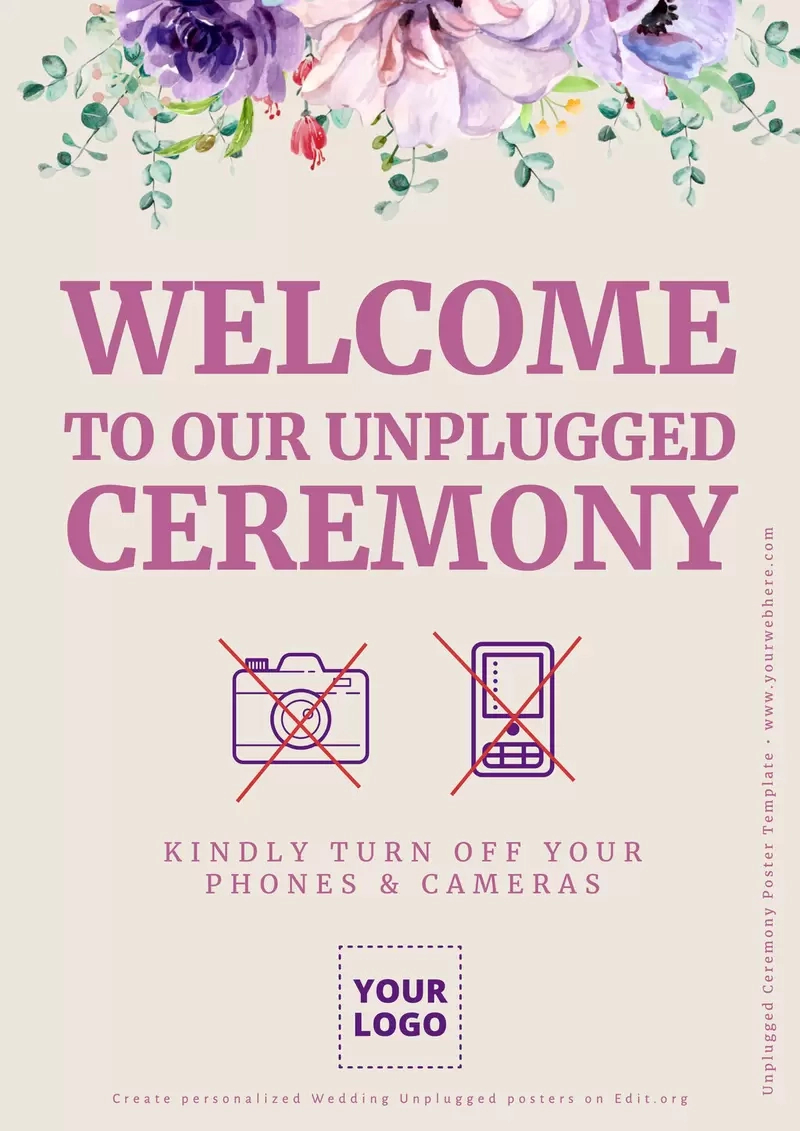 Unplugged Ceremony Sign Templates Printable within Unplugged Ceremony Sign Printable Free