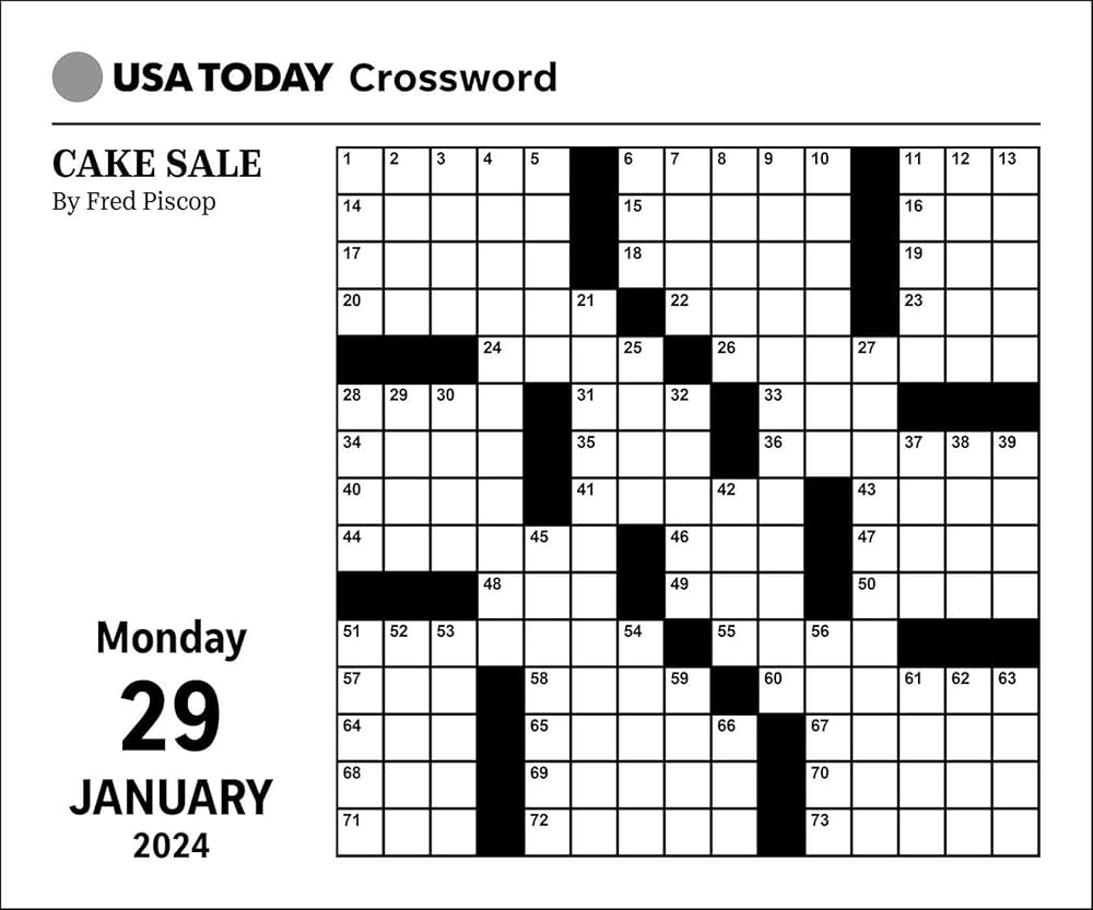 Usa Today Crossword 2024 Day-To-Day Calendar: Usa Today throughout Printable Usa Today Crossword