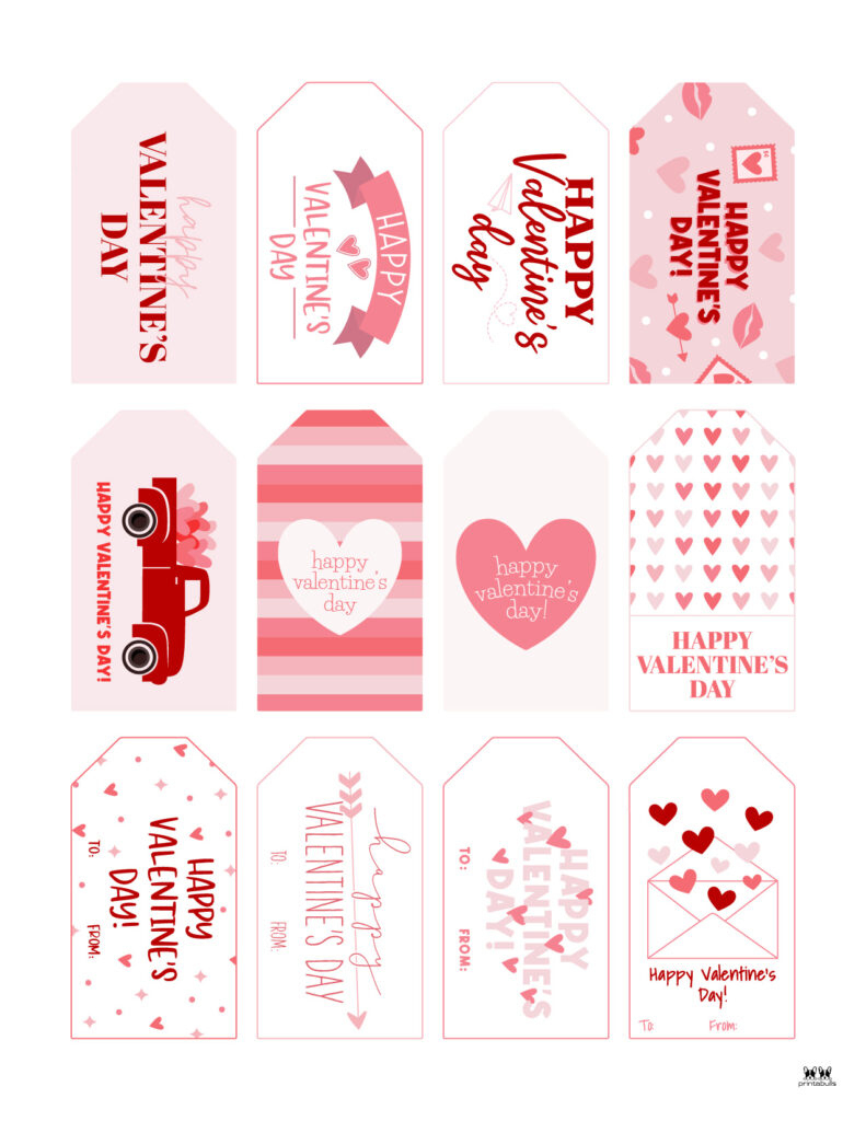 Valentine Tags - 300 Free Printable Tags | Printabulls with Valentines Gift Tags Free Printable