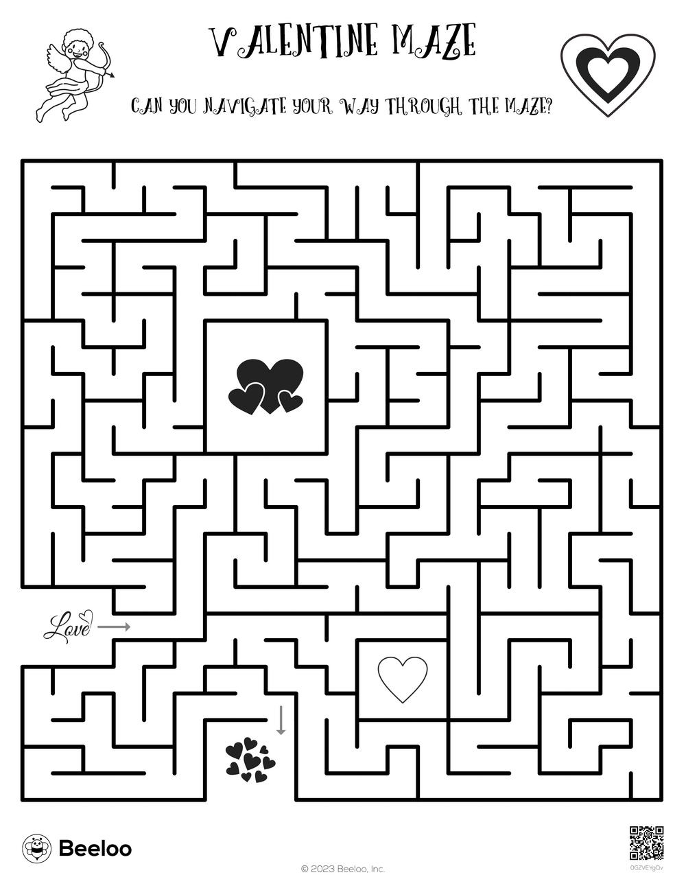Valentine-Themed Mazes • Beeloo Printable Crafts And Activities in Free Printable Valentines Maze