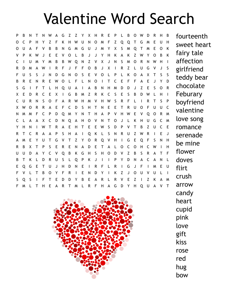 Valentine Word Search - Wordmint pertaining to Valentine&amp;#039;S Day Word Search Free Printable