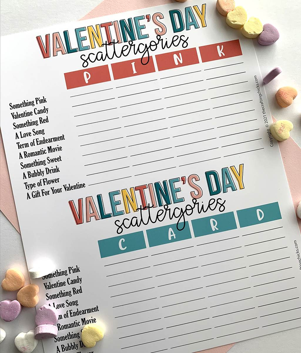Valentine&amp;#039;S Day Scattergories Printable Game - The Crafting Chicks inside Valentine&amp;#039;S Day Scattergories Free Printable
