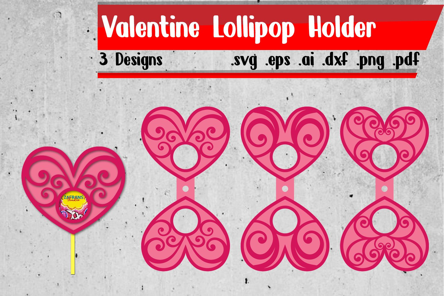 Valentines Lollipop Holders | Heart Valentines Lollipop in Printable Valentine Lollipop Holder