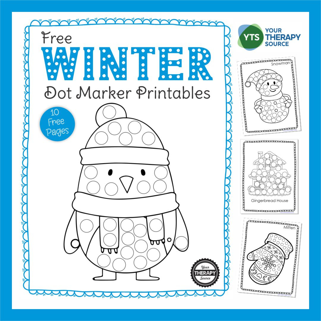 Winter Dot Art - Free Printable Packet - Your Therapy Source with regard to Free Dot Marker Printables
