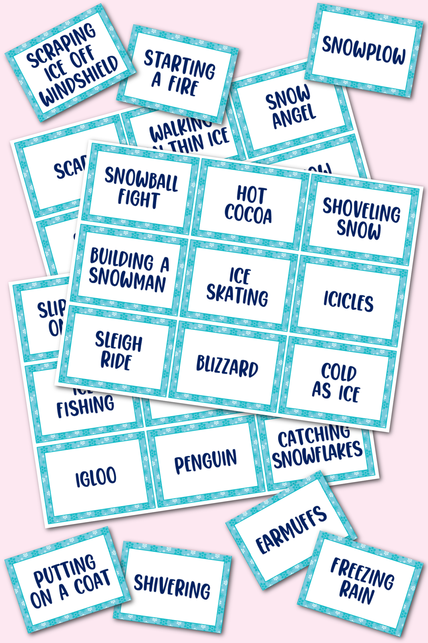 Winter Game Cards For Charades, Pictionary &amp;amp; More! - Kara Creates with regard to Charades Free Printable Cards
