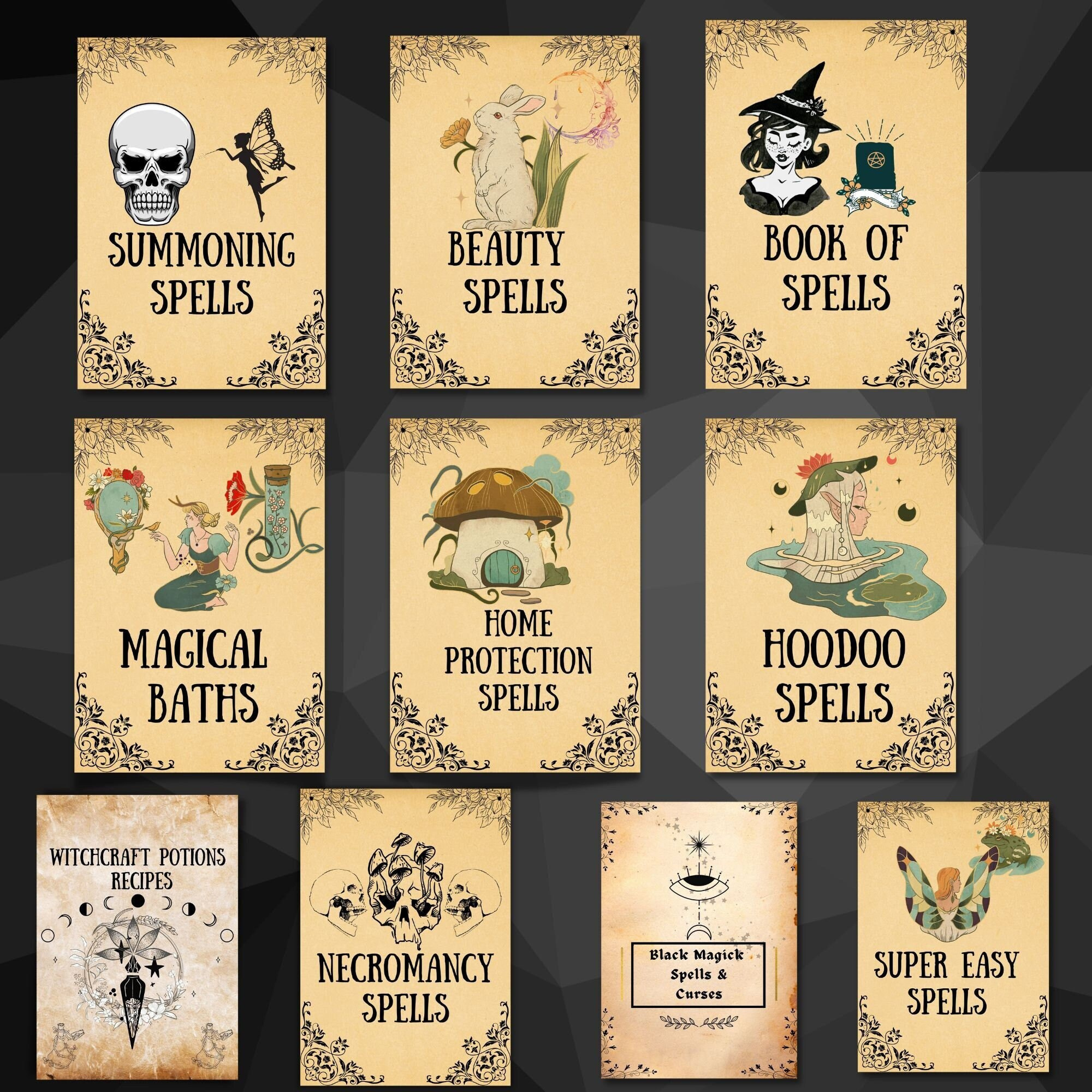 Witchcraft Magic Spells Bundle, Witch Starter Kit, Printable pertaining to Free Printable Wiccan Spells