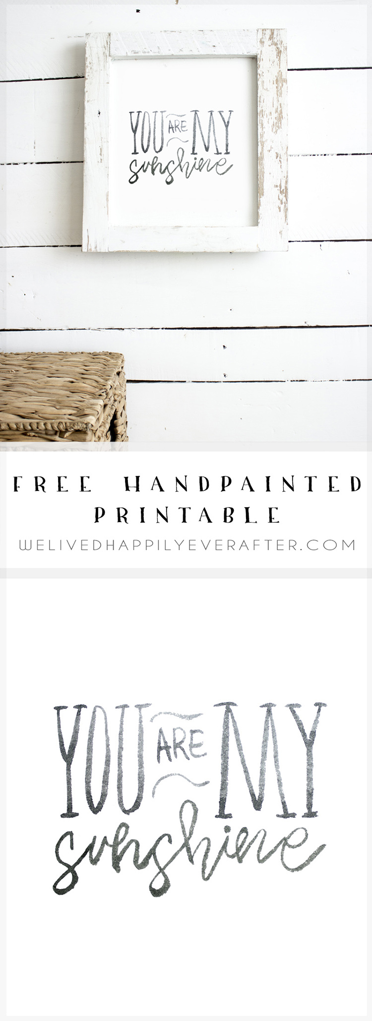 You Are My Sunshine” Free Printable Farmhouse Digital Artwork | We with regard to Free Printable You Are My Sunshine