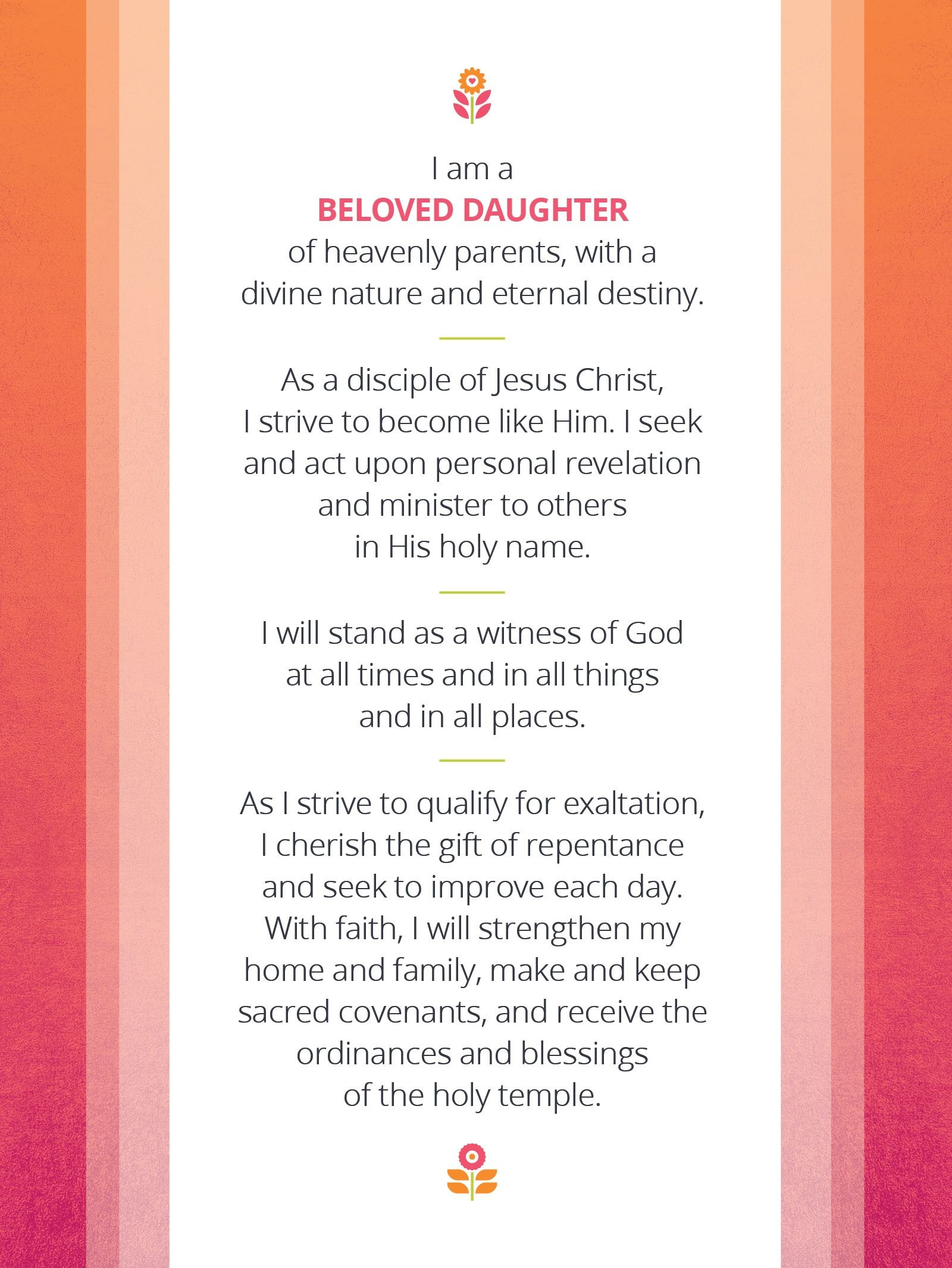 Young Women Theme inside New Lds Yw Theme Free Printable