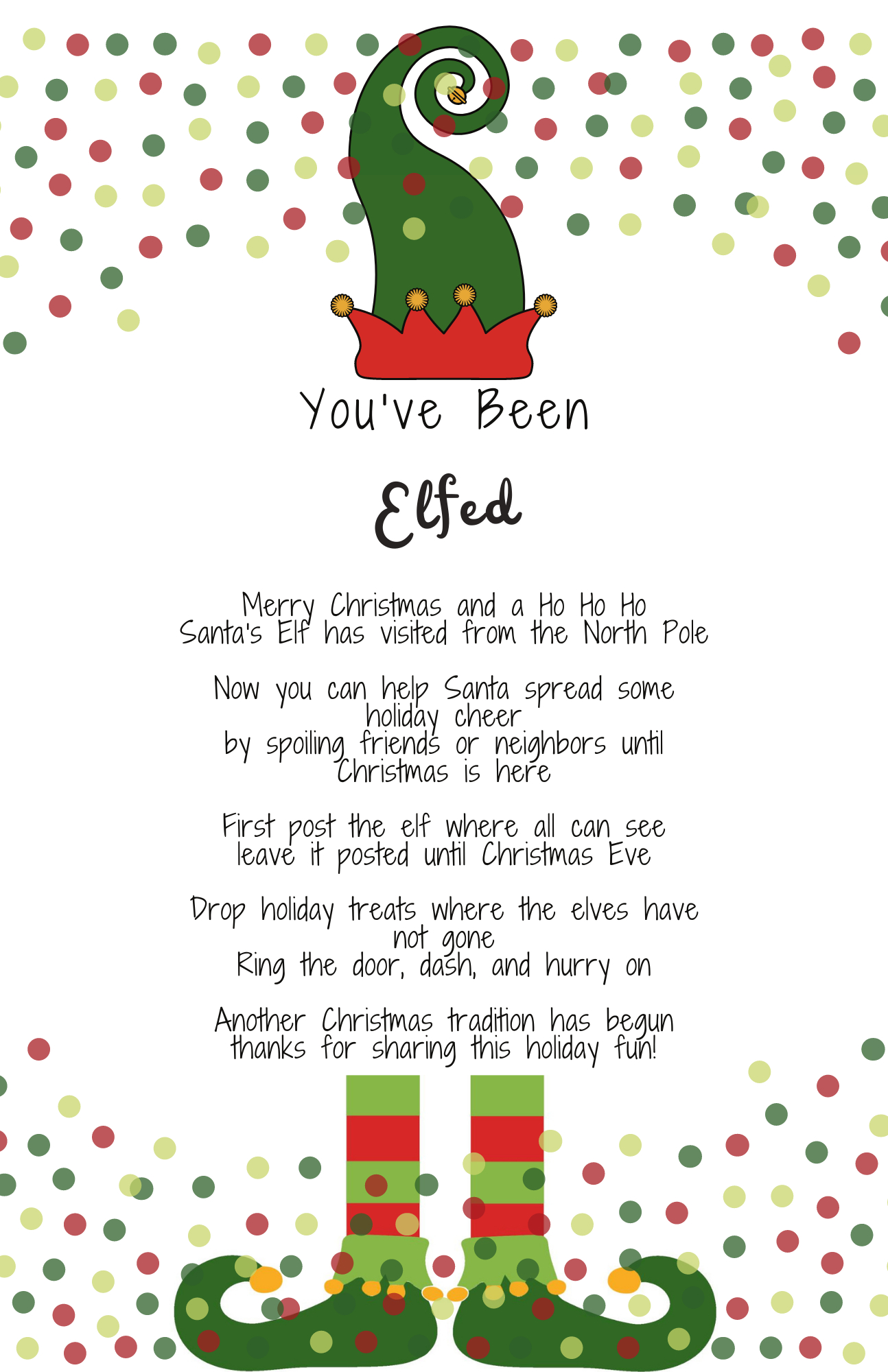 You&amp;#039;Ve Been Elfed - Christmas Goody Basket - Julie Measures inside I Ve Been Elfed Free Printable
