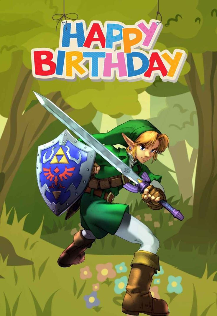 Zelda Printable Birthday Cards — Printbirthday.cards with Legend of Zelda Birthday Card Printable Free