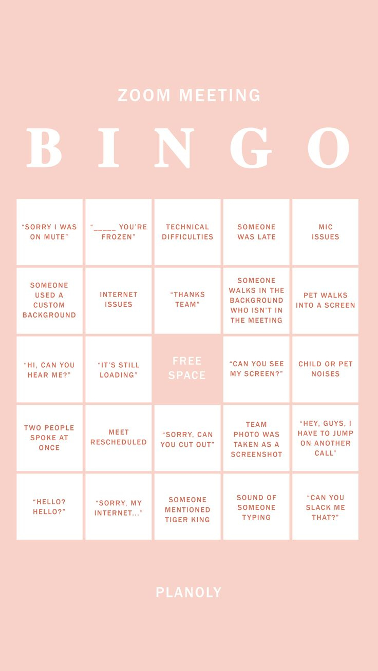 Zoom Meeting Bingo Downloadable throughout Zoom Meeting Bingo Card
