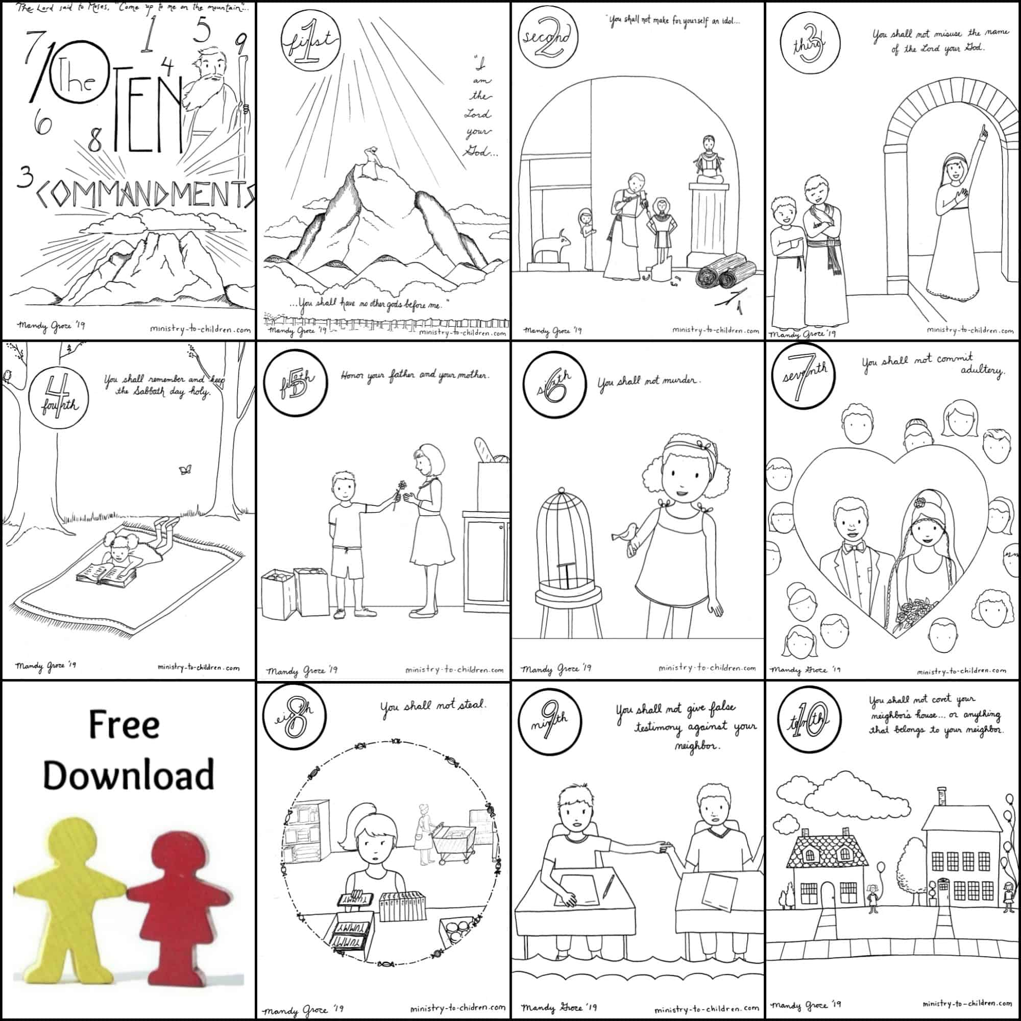 10 Commandments Coloring Book [Free Printable Pdf] Pages For Kids inside Free Printable 10 Commandments Printable Worksheets