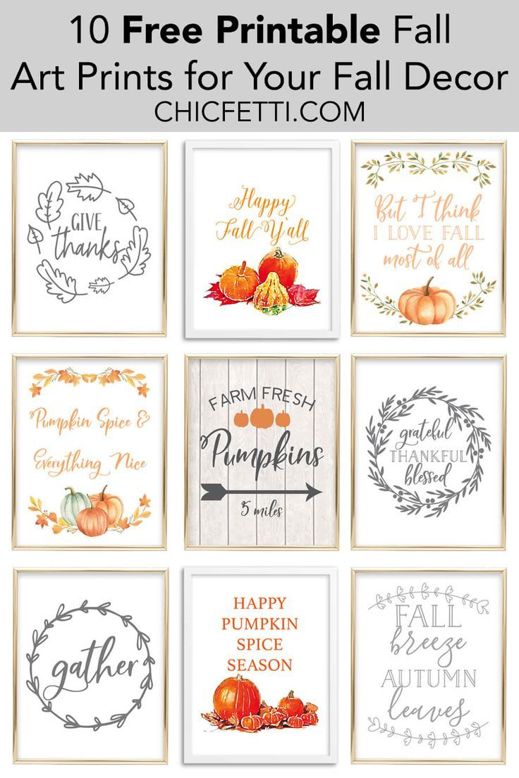 10 Free Printable Fall Art Prints For Your Fall Decor - Chicfetti within Printable Fall Wall Art