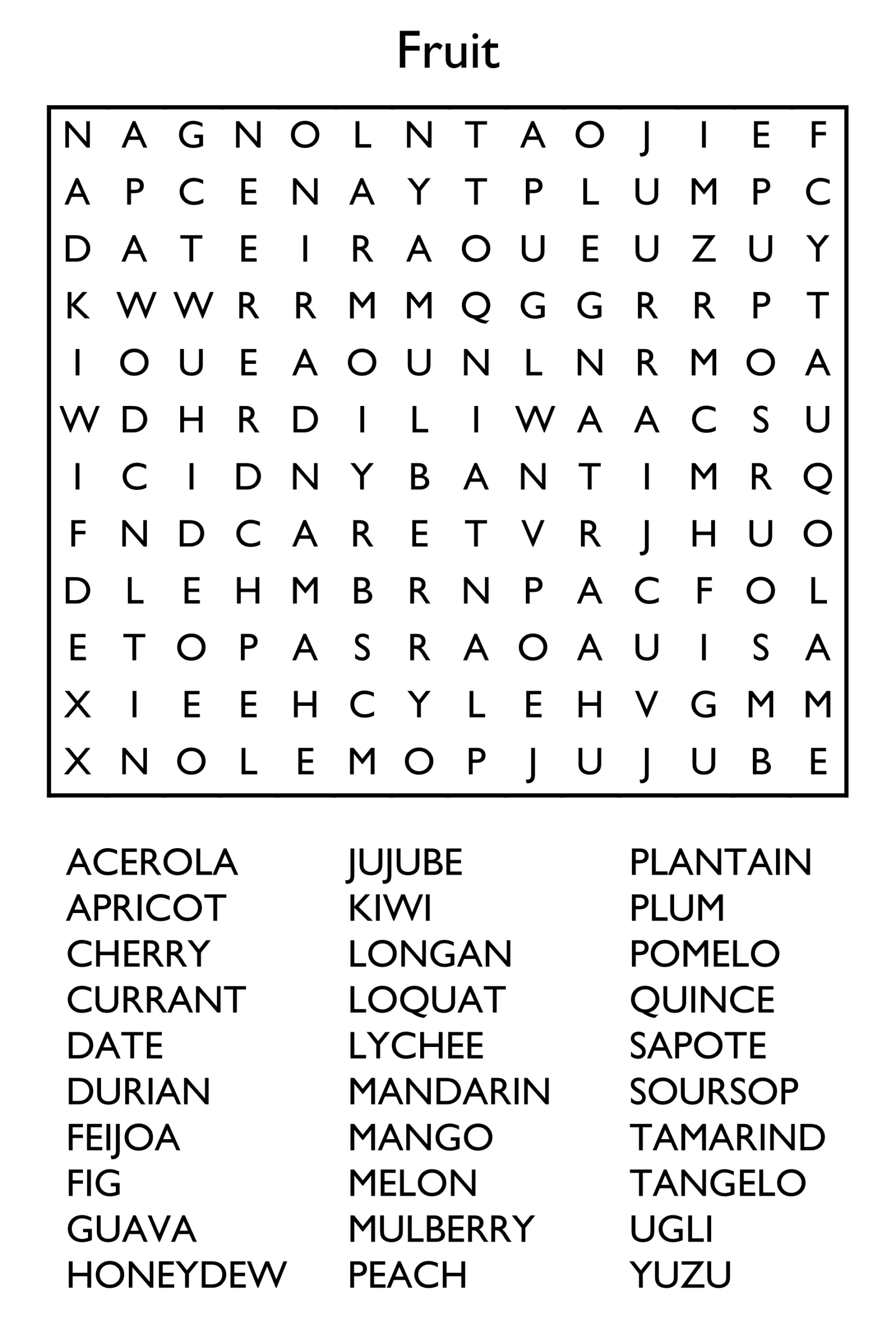 10 Free Printable Word Search Puzzles inside Printable Crosswords and Word Searches