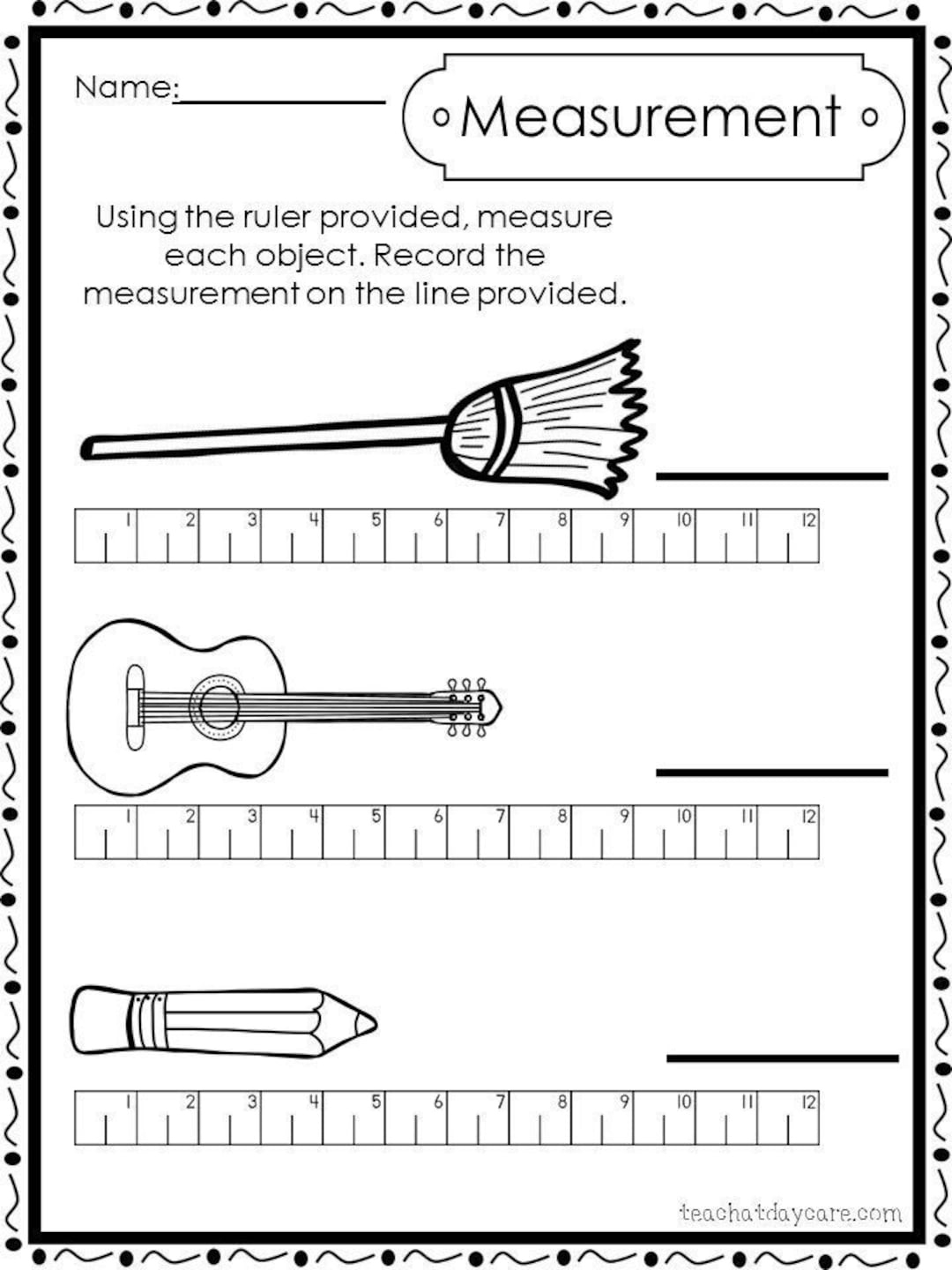 10 Printable Measuring With A Ruler Worksheets. Preschool-1St inside Measuring Length With A Ruler Worksheet