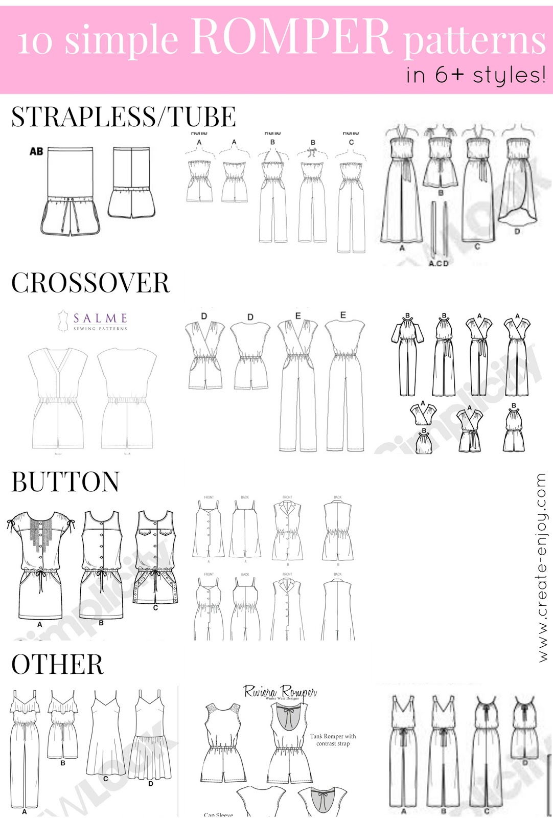 10 Simple Romper Patterns--In 6+ Styles / Create / Enjoy pertaining to Free Printable Romper Pattern