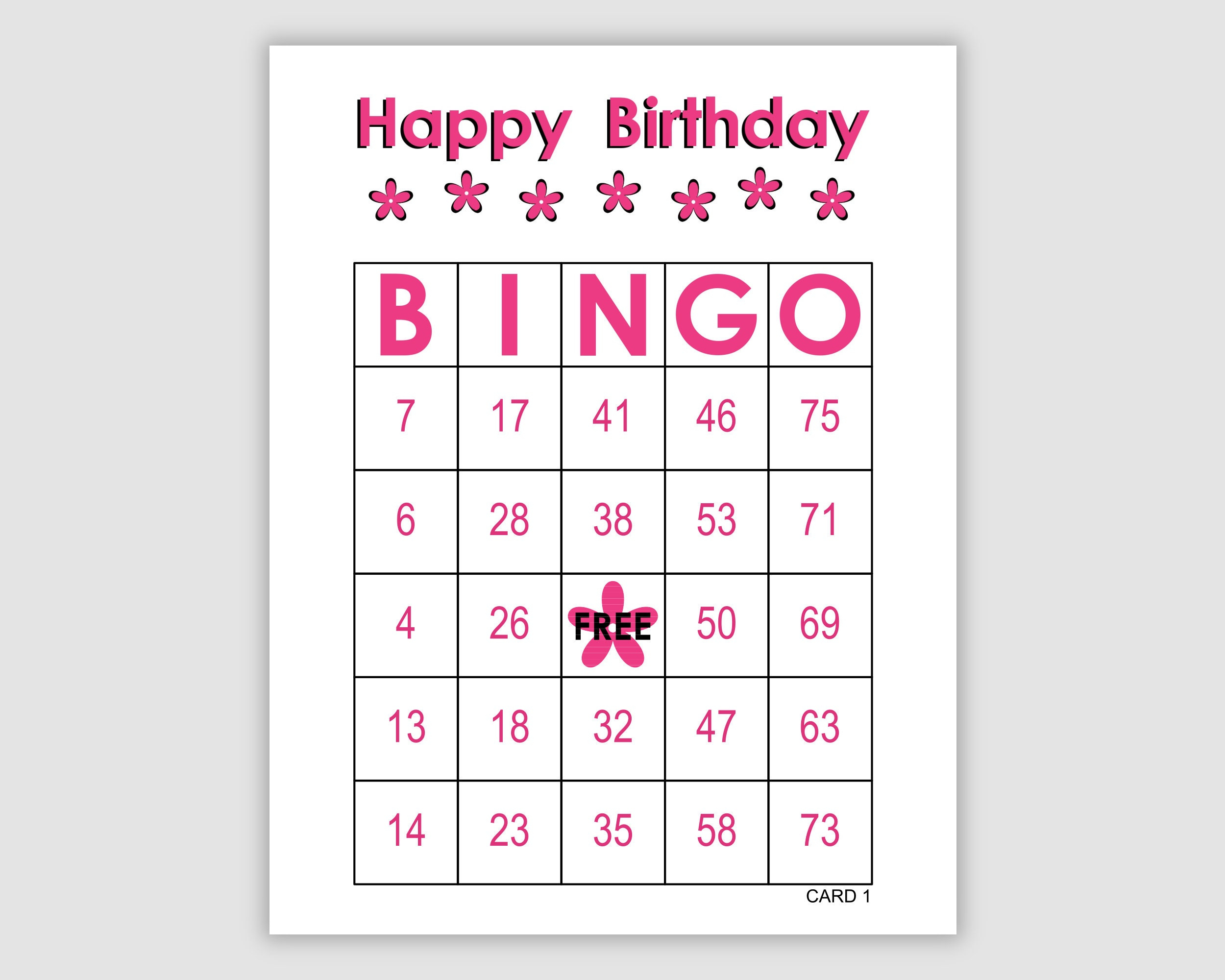 100 Birthday Bingo Cards Pdf Download, 1 Per Page, 75 Call pertaining to Free Printable Birthday Bingo Cards For Adults