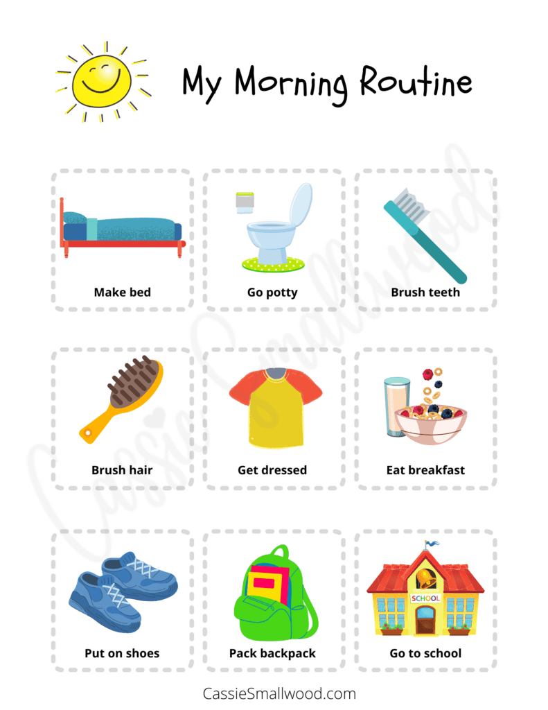 11 Daily Routine Checklists For Kids (Free Printable) - Cassie inside Free Morning Routine Printable