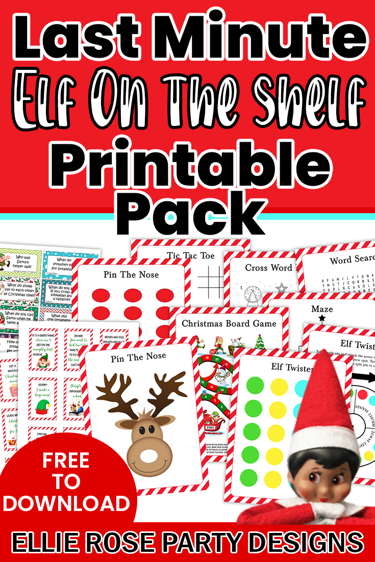 12 Free Last Minute Elf On The Shelf Ideas Printable Pack! throughout Elf on the Shelf Ideas Free Printables