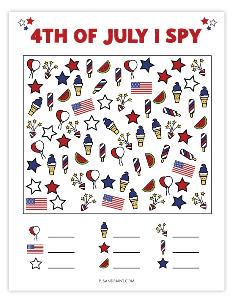 12 Free Printable 4Th Of July Games And Activities - Pjs And Paint for Fourth Of July Games Printable