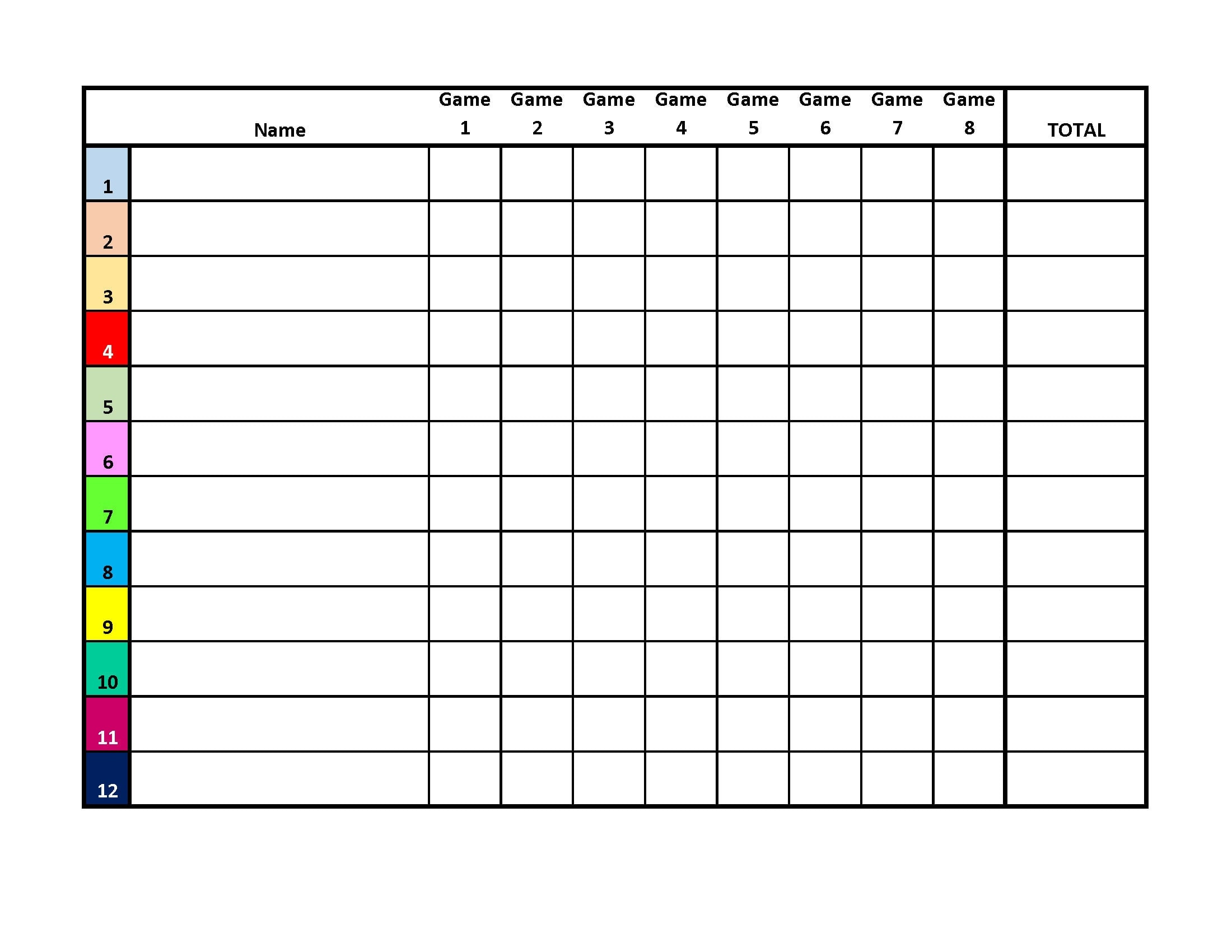 12-Player Euchre Tournament Score Sheet And Rotations Pdf in Free Printable Euchre Score Cards