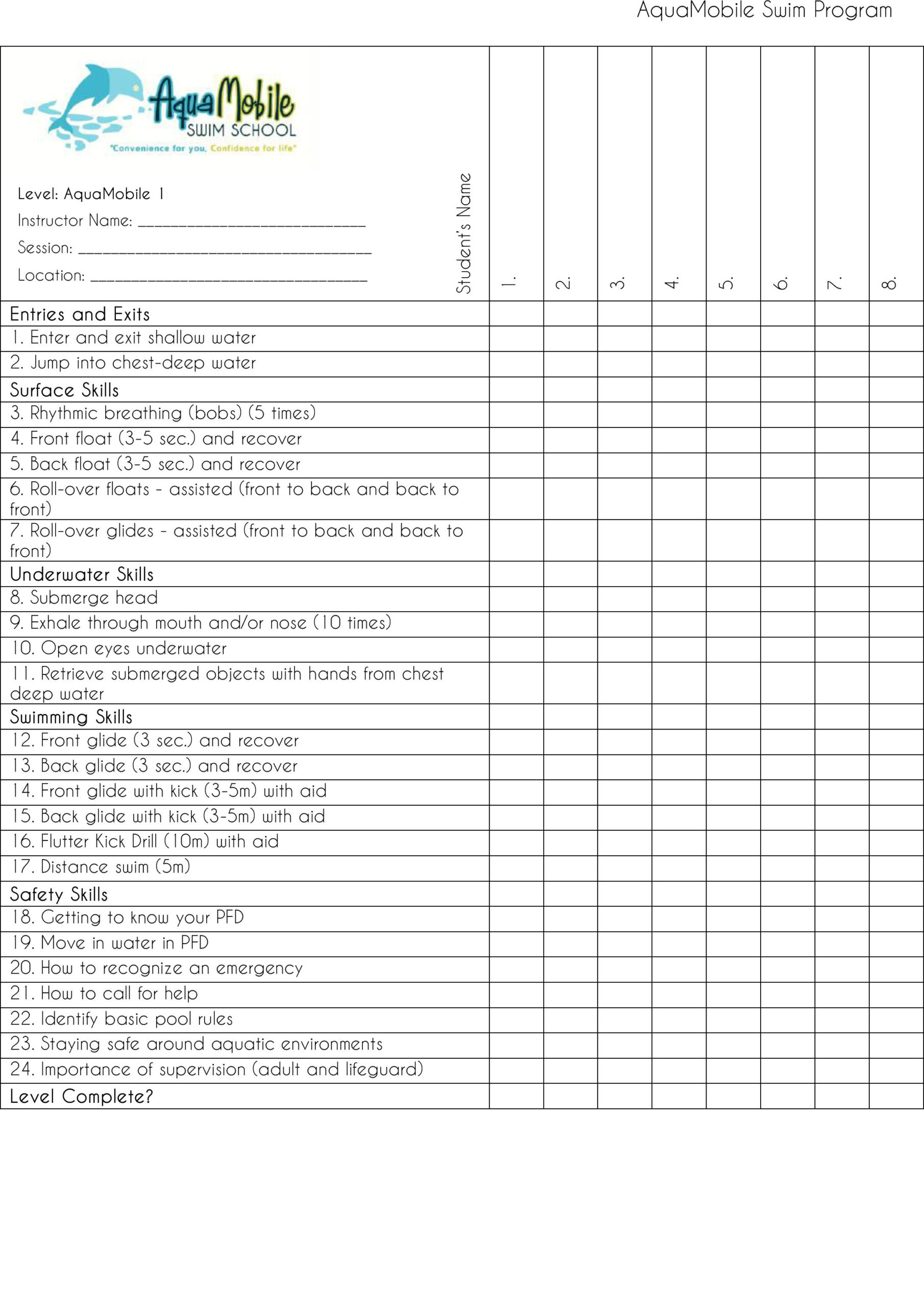 12 Swimming Lessons For Kids Ideas | Swimming Lessons For Kids in Printable Swimming Lesson Plan Template