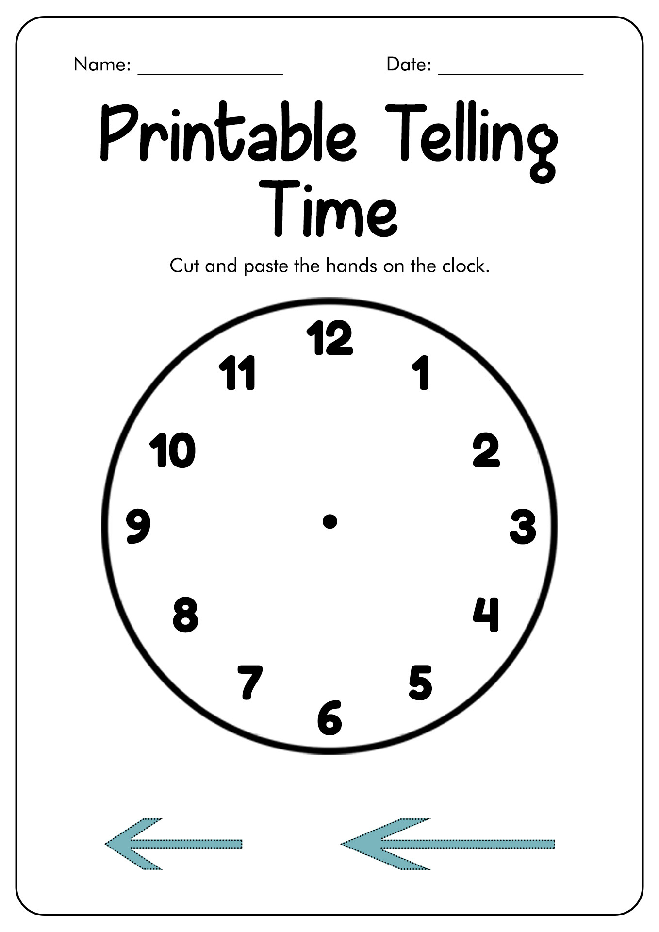 13 Clock Cut Out Worksheet - Free Pdf At Worksheeto with regard to Printable Cut and Paste Time Worksheet